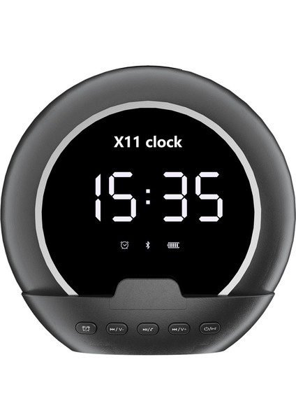 Yeni Kablosuz Bluetooth Hoparlör Çok Fonksiyonlu Çalar Saat Sıcaklık Sayacı Ekran Cep Telefonu Tutucu Subwoofer Hoparlör (Yurt Dışından)