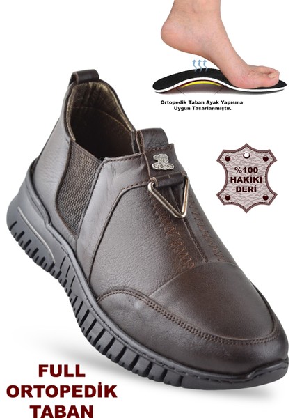 1933 Tam Ortopedik Hakiki Deri Kadın Kışlık Ayakkabı Anne Kışlık Deri Ayakkabı