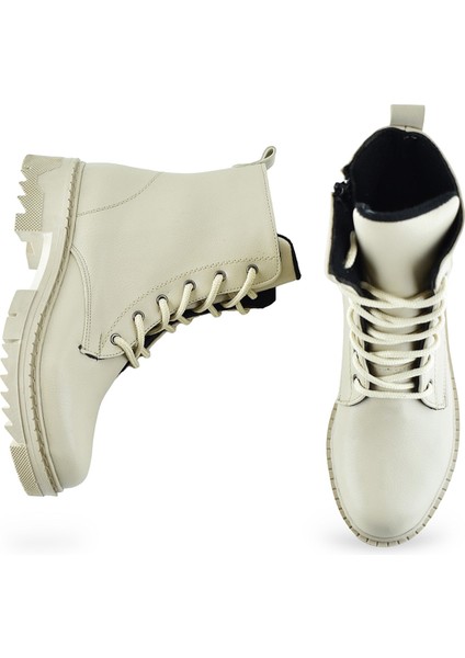 785 Bağcıklı Fermuarlı Siyah Kadın Bot Ayakkabı Kadın Bot