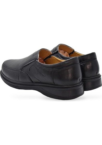 7878 Ortopedik Taban Siyah Deri Erkek Ayakkabı Mevsimlik