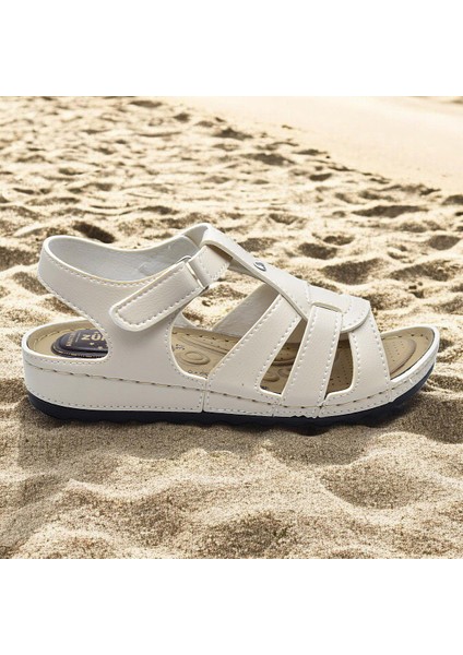 6001 Tam Ortopedik Taban Günlük Kadın Sandalet Terlik Siyah Sandalet