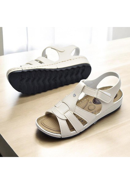 6001 Tam Ortopedik Taban Günlük Kadın Sandalet Terlik Siyah Sandalet