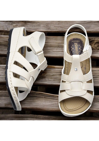 6001 Tam Ortopedik Taban Günlük Kadın Sandalet Terlik Siyah Sandalet