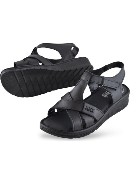 8149 Tam Ortopedik Deri Kadın Sandalet Deri Sandalet Ivazn