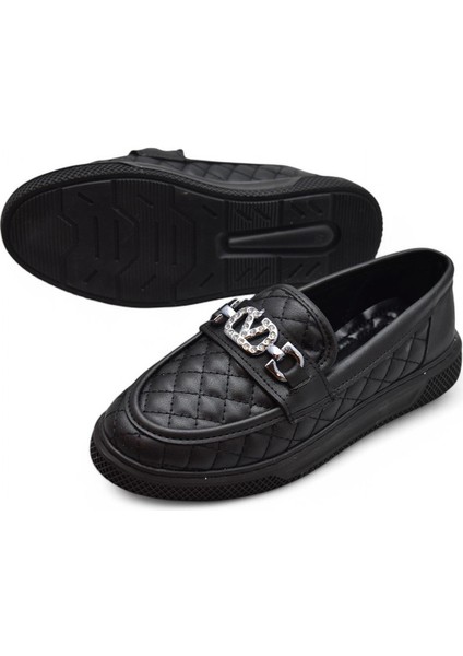 399 Rahat Taban Günlük Kadın Ayakkabı Kadın Laofer Ayakkabı Baklava Desenli