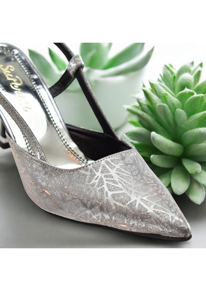 9826 Kadın Topuklu Ayakkabı 8 cm Abiye Düğün Nişan Kına Gecesi Ayakkabısı
