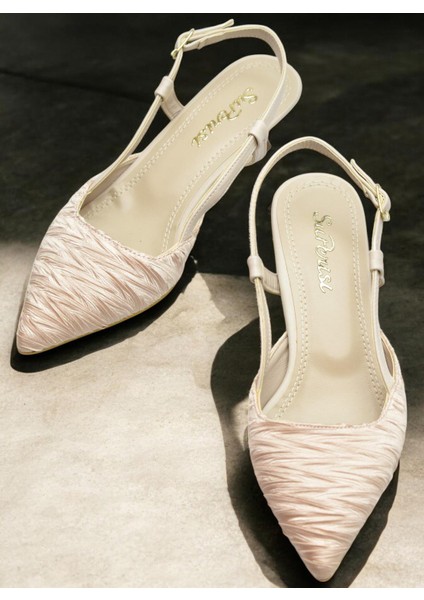 9827 Kadın Topuklu Ayakkabı 4 cm Abiye Düğün Nişan Kına Gecesi Ayakkabısı