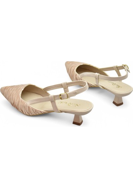 9827 Kadın Topuklu Ayakkabı 4 cm Abiye Düğün Nişan Kına Gecesi Ayakkabısı