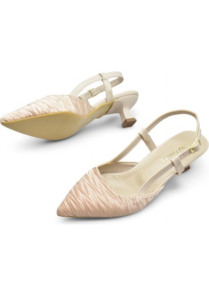 9827 Kadın Topuklu Ayakkabı 4 cm Abiye Düğün Nişan Kına Gecesi Ayakkabısı