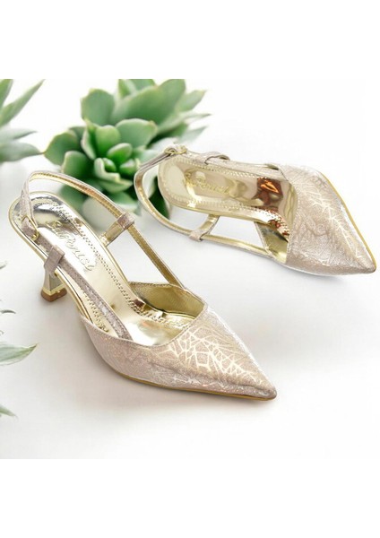 9826 Kadın Topuklu Ayakkabı 8 cm Abiye Düğün Nişan Kına Gecesi Ayakkabısı