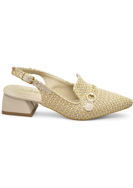 9828 Kadın Topuklu Ayakkabı 4 cm Kalın Topuk Abiye Düğün Nişan Kına Gecesi Ayakkabısı