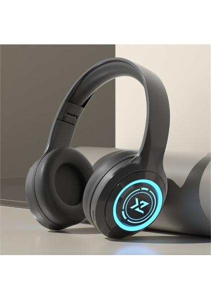 Yeni Işıklı Bluetooth Kulaklık Başa Takılan Yüksek Değerli E-Spor Oyun Müzik Kartı Katlanabilir Kulaklık Evrensel (Yurt Dışından)