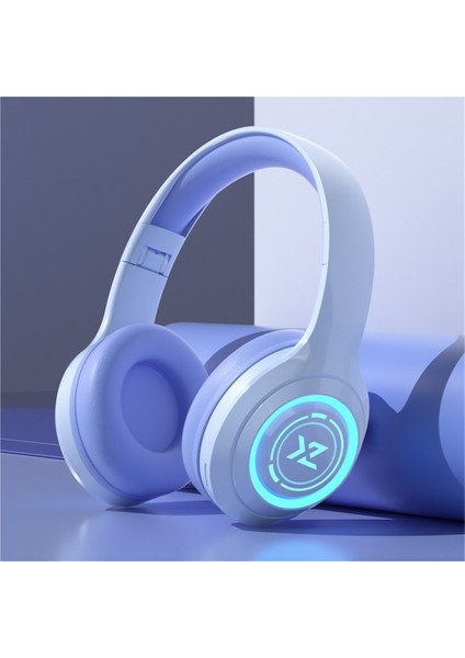 Yeni Işıklı Bluetooth Kulaklık Başa Takılan Yüksek Değerli E-Spor Oyun Müzik Kartı Katlanabilir Kulaklık Evrensel (Yurt Dışından)