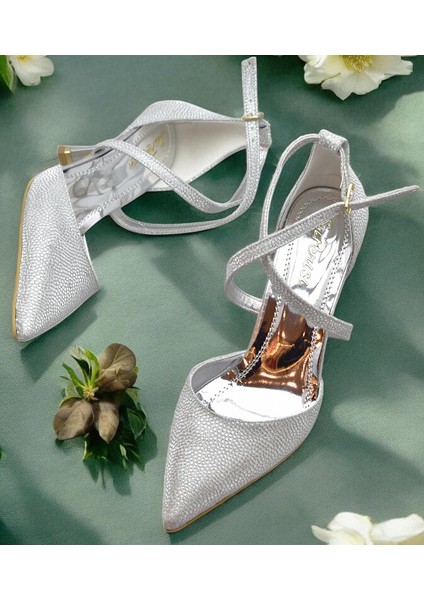 9825 Kadın Topuklu Ayakkabı 8 cm Abiye Düğün Nişan Kına Gecesi Ayakkabısı