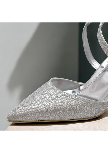 9825 Kadın Topuklu Ayakkabı 8 cm Abiye Düğün Nişan Kına Gecesi Ayakkabısı