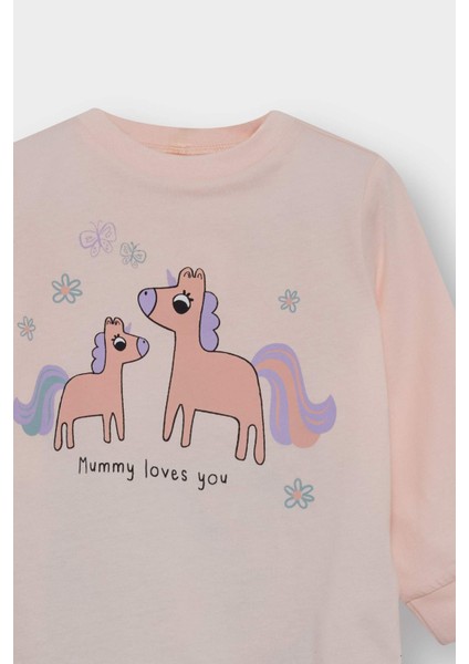 Kız Bebek 4'lü Pijama Takımı Unicorn Baskılı Uzun Kollu Penye Üst Uzun Alt F7201A525AU fırsatları