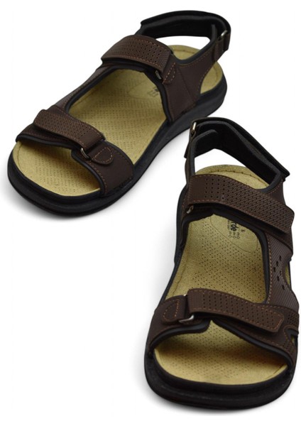 240105 Ortopedik Taban Erkek Sandalet Erkek Cırtlı Sandalet