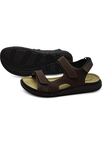 240105 Ortopedik Taban Erkek Sandalet Erkek Cırtlı Sandalet