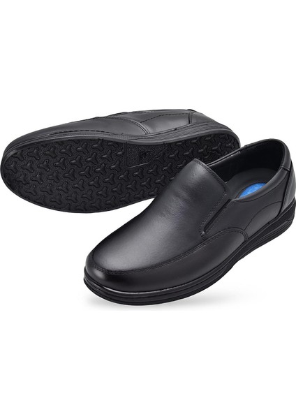 TAB401 Jelli Ortopedik Topuk Masajlı Hakiki Deri Erkek Ayakkabı Kauçuk Taban