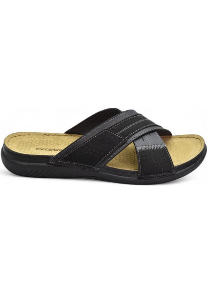 171202 Ortopedik Taban Erkek Terlik Erkek Cırtlı Terlik Sandalet