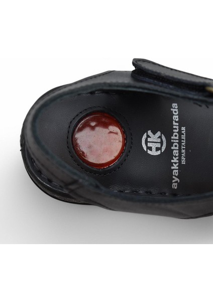 204 Tam Ortopedik Hakiki Deri Kadın Sandalet Topuk Jel Taban Kadın Deri Sandalet