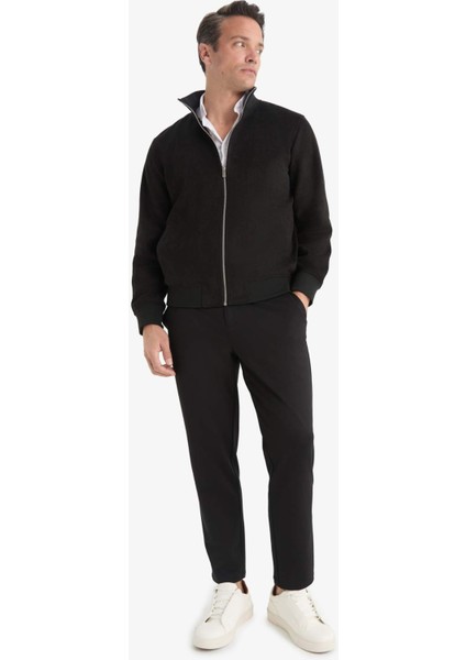 Slim Fit Dar Kesim Dik Yaka Astarlı Fermuarlı Cepli Süet Mevsimlik Baharlık Mont D1524AX25AU fiyatları