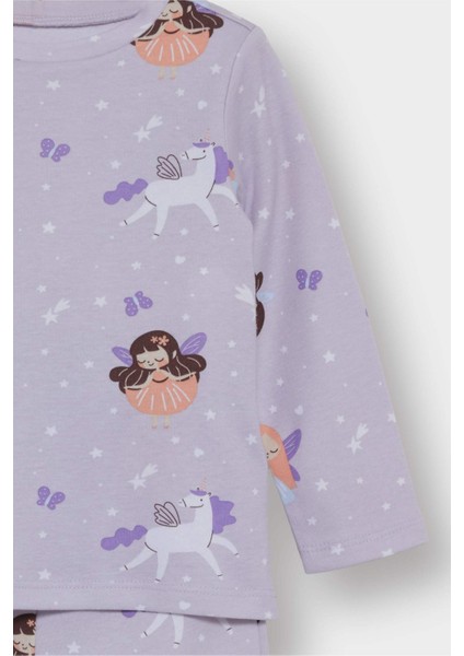 Kız Bebek Pijama Takımı Desenli Uzun Kollu Üst Uzun Alt F0636A525AU modelleri