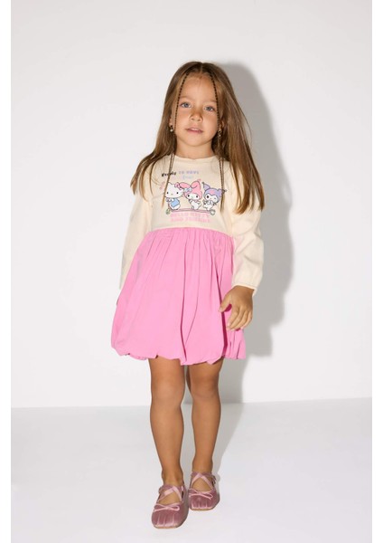 Kız Bebek Hello Kitty Uzun Kollu Fitilli Kaşkorse Elbise G0370A525WN