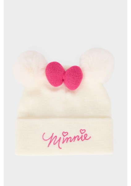 Kız Çocuk Disney Mickey & Minnie Kulaklı Nakışlı Bere F2376A825WN
