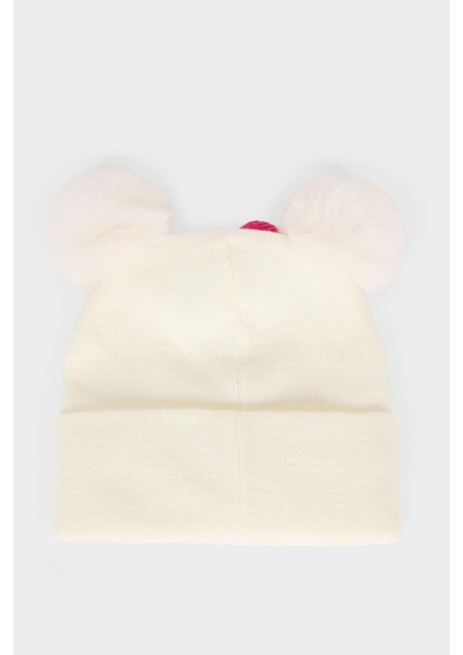 Kız Çocuk Disney Mickey & Minnie Kulaklı Nakışlı Bere F2376A825WN fırsatları