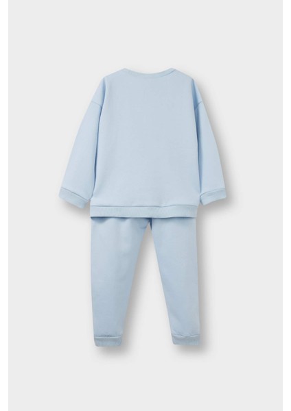 Kız Bebek 2'li Takım Baskılı İçi Yumuşak Tüylü Sweatshirt Eşofman Altı F0548A525WN fırsatları