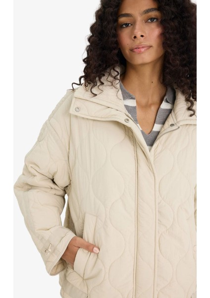 Su Geçirmez Regular Fit Çıtçıtlı Fermuarlı Kapitoneli Mont F3184AX25WN fırsatları