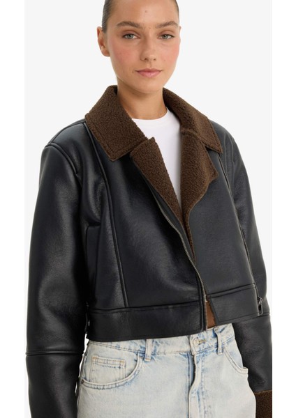 Regular Fit Suni Kürk Astarlı Mont E8541AX25WN modelleri