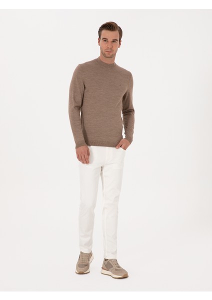 Erkek Beyaz Slim Fit Pamuk Liyosel Karışımlı Jean Pantolon 50317113-VR013