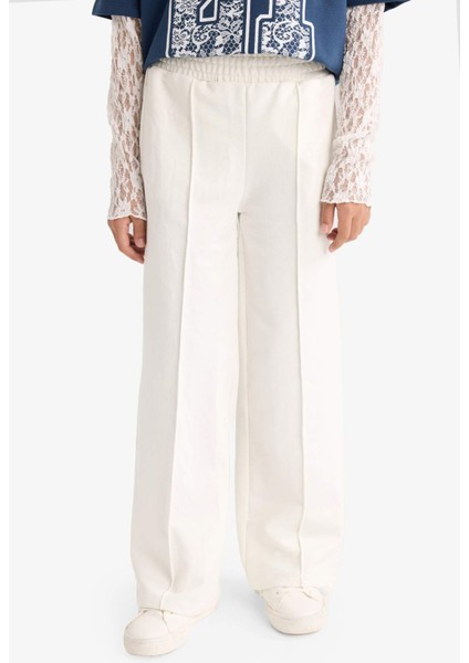 Kız Çocuk 2'li Takım Dantel Detayli Uzun Kollu Tişört Eşofman Altı G1640A825AU