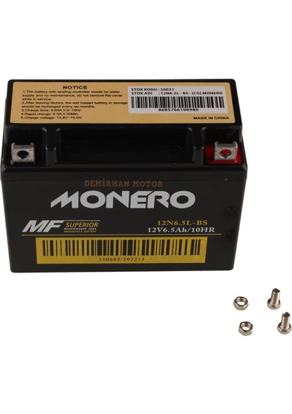 Motosiklet Aküsü 12V 6.5AH - Cg Modelleri Uyumlu 2005GR