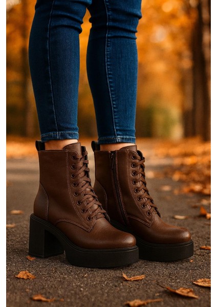 Kadın Bağcıklı Platform Topuklu Bot