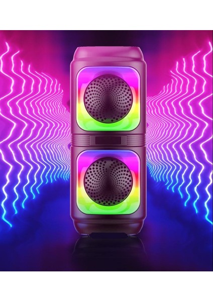 Rgb LED Işıklı Bluetooth Hoparlör – 1200MAH Şarjlı, Tws Destekli, Çift 4’’ Hoparlör, Fm Radyo ve Çoklu Bağlantı Modu modelleri