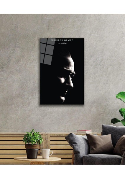 Atatürk Cam Tablo 4mm Dayanıklı Temperli Cam, Atatürk Glass Wall Art fiyatları
