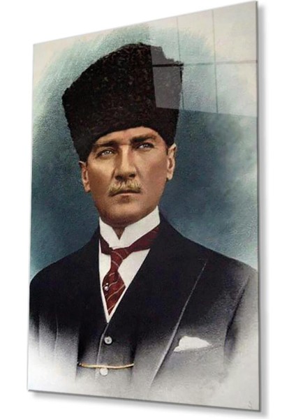 Atatürk Cam Tablo 4mm Dayanıklı Temperli Cam, Atatürk Glass Wall Art