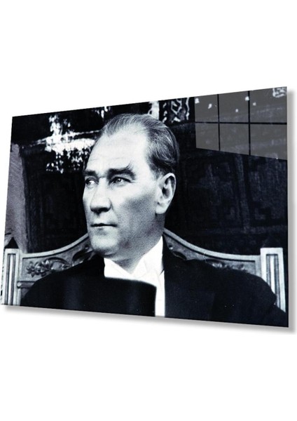 Atatürk Cam Tablo 4mm Dayanıklı Temperli Cam, Atatürk Glass Wall Art