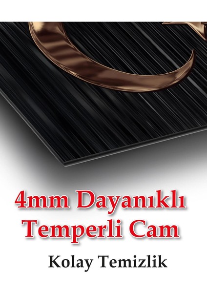 Türk Bayrağı Cam Tablo Bakır Renk Modern Ev Ofis Salon Kurum Hediyelik Tablo indirimleri