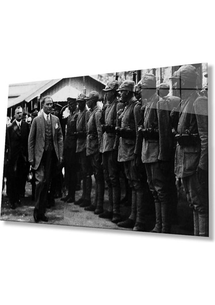Atatürk Cam Tablo 4mm Dayanıklı Temperli Cam, Atatürk Glass Wall Art