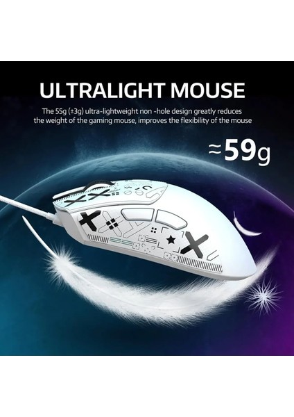 R1, PAW3311, 1000hz, 18.000DPI Ultra Hafif Oyuncu Mouse fiyatları