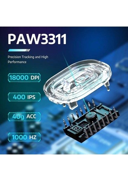 R1, PAW3311, 1000hz, 18.000DPI Ultra Hafif Oyuncu Mouse fırsatları