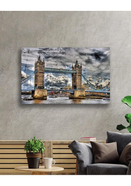 Şehir Köprü Manzara Cam Tablo 4mm Dayanıklı Temperli Cam City Bridge Landscape Glass Painting 4mm D fiyatları