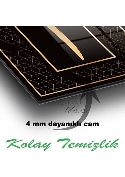 Elif Dini Isami Dikey Cam Tablo, Modern Iş Ev Ofis Salon Dekoru , Hediyelik Duvar Dekoru modelleri