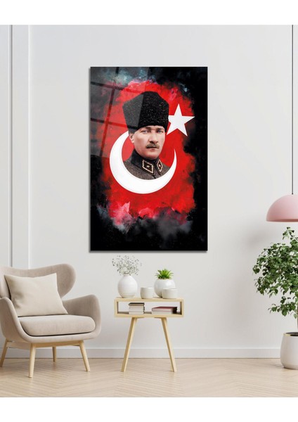 Atatürk Portre Cam Tablo Modern Ev Ofis Salon Hediyelik Büyük Tablo Duvar Dekoru fiyatları