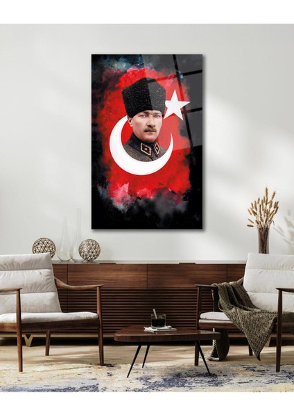 Atatürk Portre Cam Tablo Modern Ev Ofis Salon Hediyelik Büyük Tablo Duvar Dekoru indirimleri