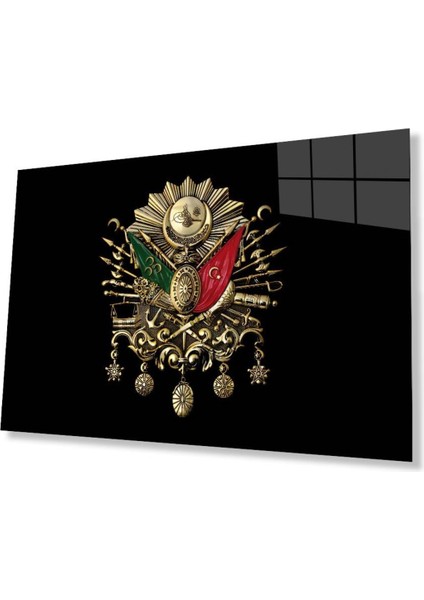 Osmanlı Tuğrası Cam Tablo 4mm Dayanıklı Temperli Cam